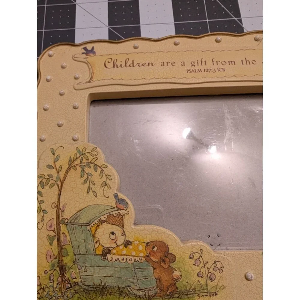 Really Woolly Psalm 127 Nursery Picture‎ frame 4x6 Victorian cottage core style